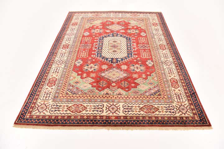 5' 7 x 7' 8 Hand Knotted Kazak Oriental Rug