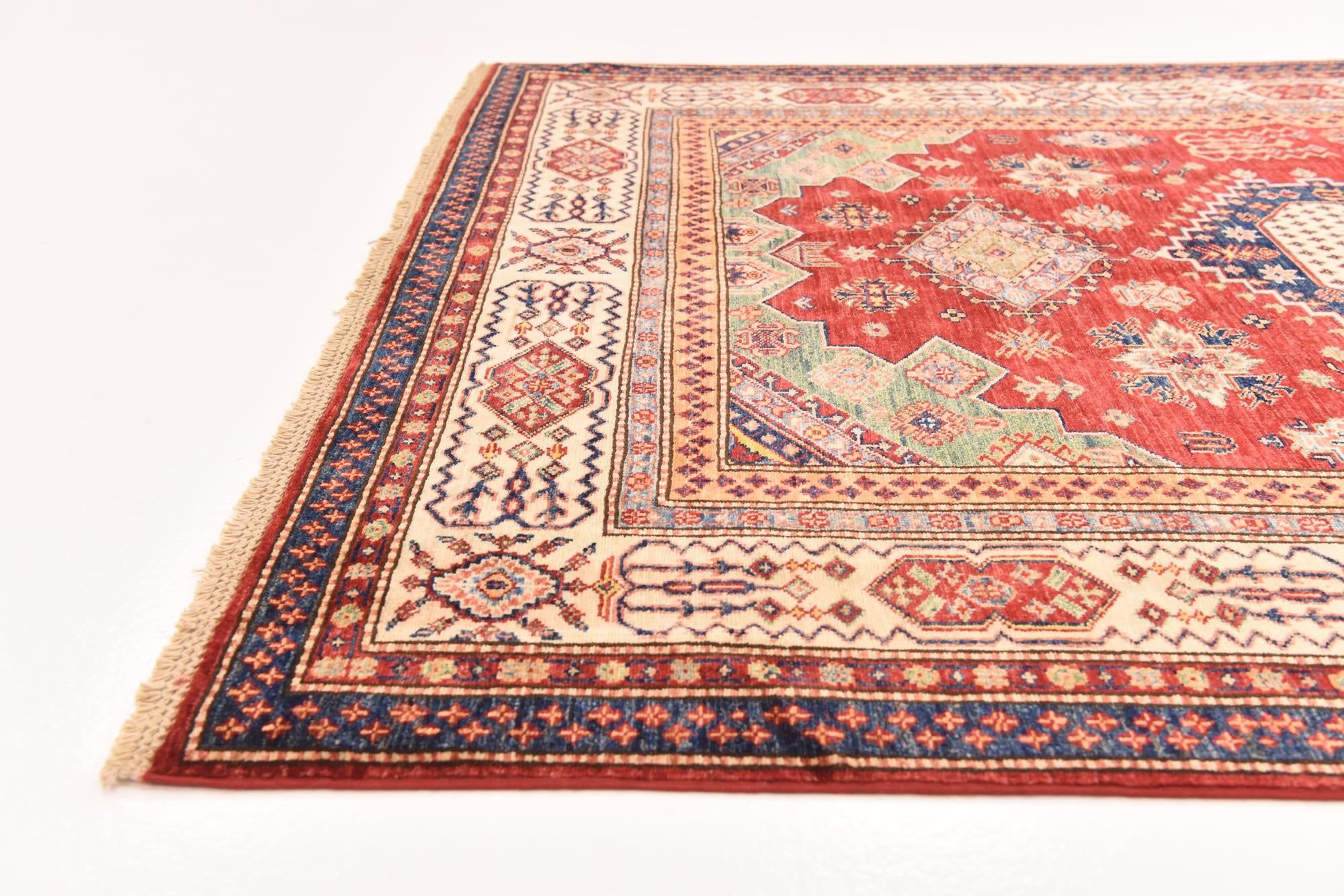 5' 7 x 7' 8 Hand Knotted Kazak Oriental Rug