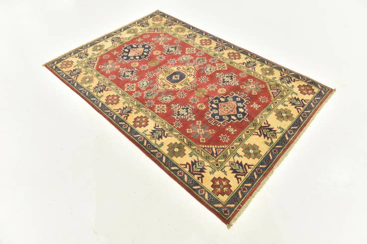Detail image of 4' x 5' 10 Hand Knotted Kazak Rug
