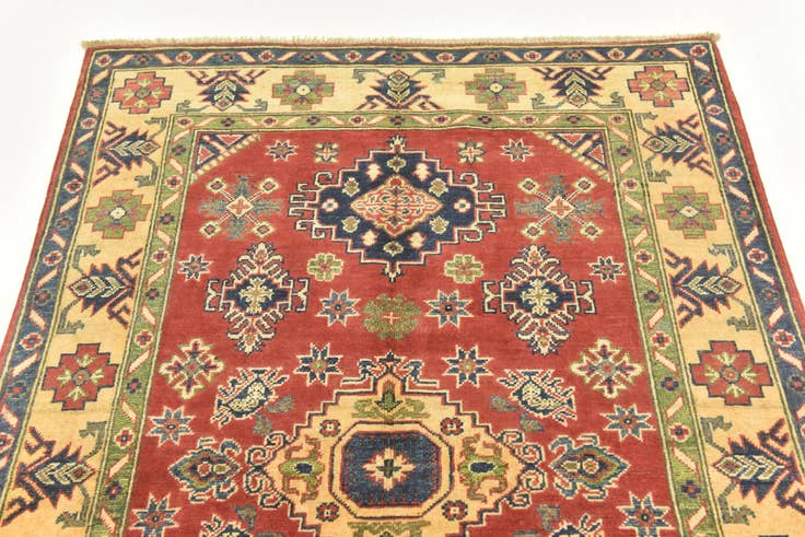 Detail image of 4' x 5' 10 Hand Knotted Kazak Rug