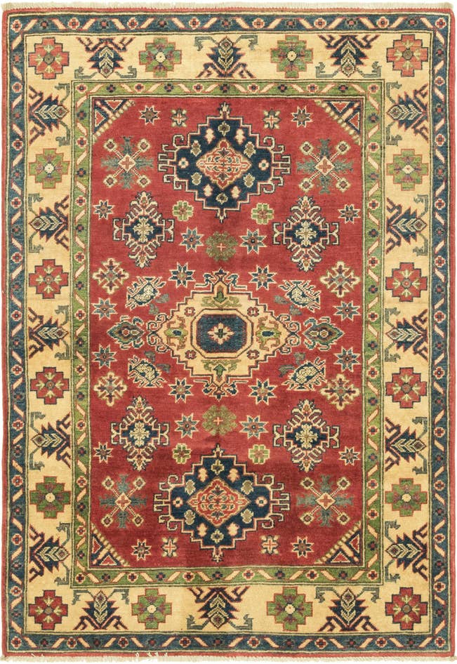 Detail image of 4' x 5' 10 Hand Knotted Kazak Rug