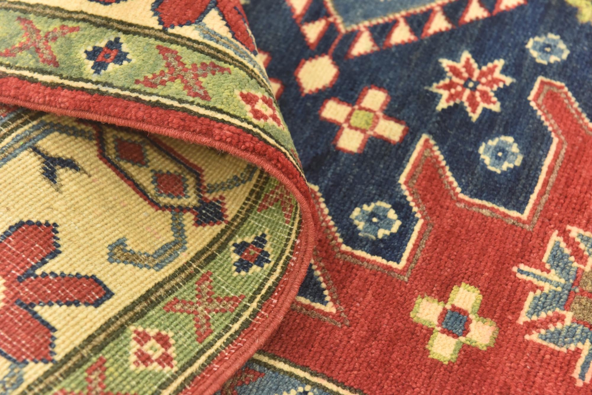 4' x 6' 3 Hand Knotted Kazak Rug