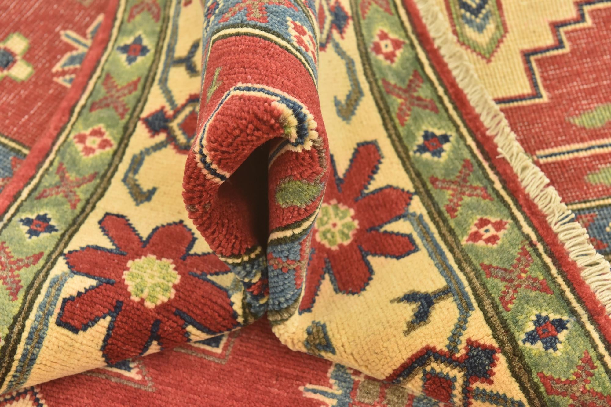 4' x 6' 3 Hand Knotted Kazak Rug