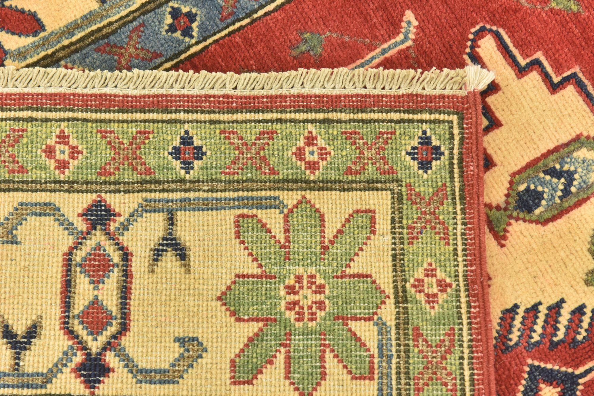 4' x 6' 3 Hand Knotted Kazak Rug