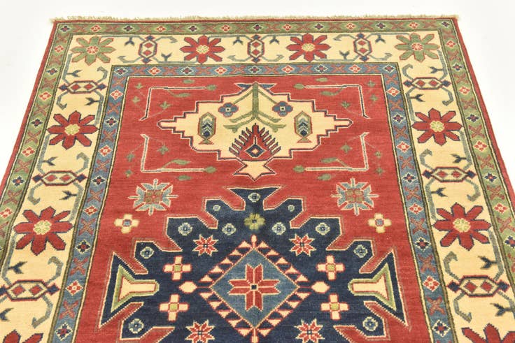 Detail image of 4' x 6' 3 Hand Knotted Kazak Rug