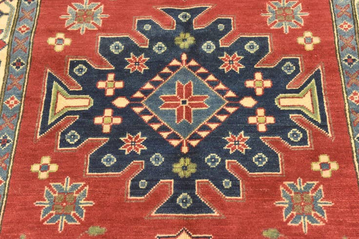Detail image of 4' x 6' 3 Hand Knotted Kazak Rug
