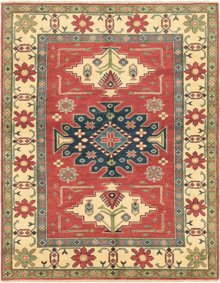 Detail image of 4' x 6' 3 Hand Knotted Kazak Rug