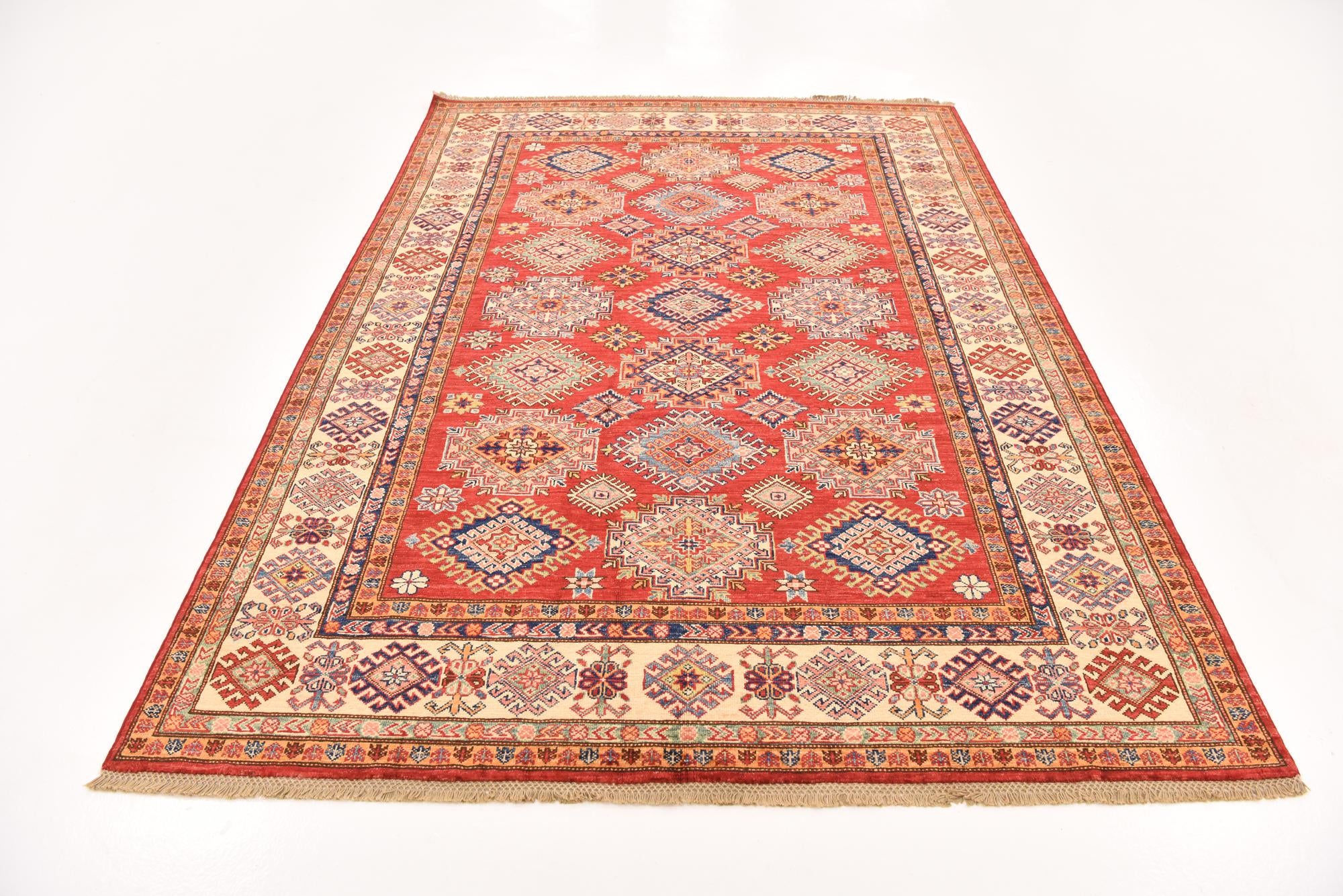 5' 11 x 8' 2 Hand Knotted Kazak Oriental Rug
