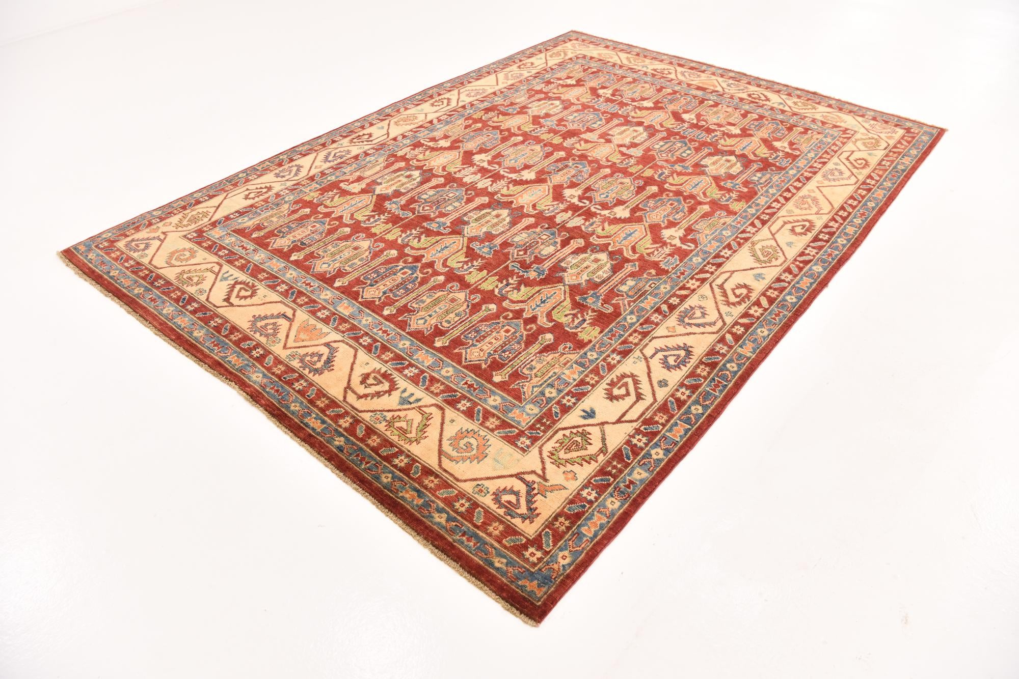 6' 8 x 9' 5 Hand Knotted Kazak Rug