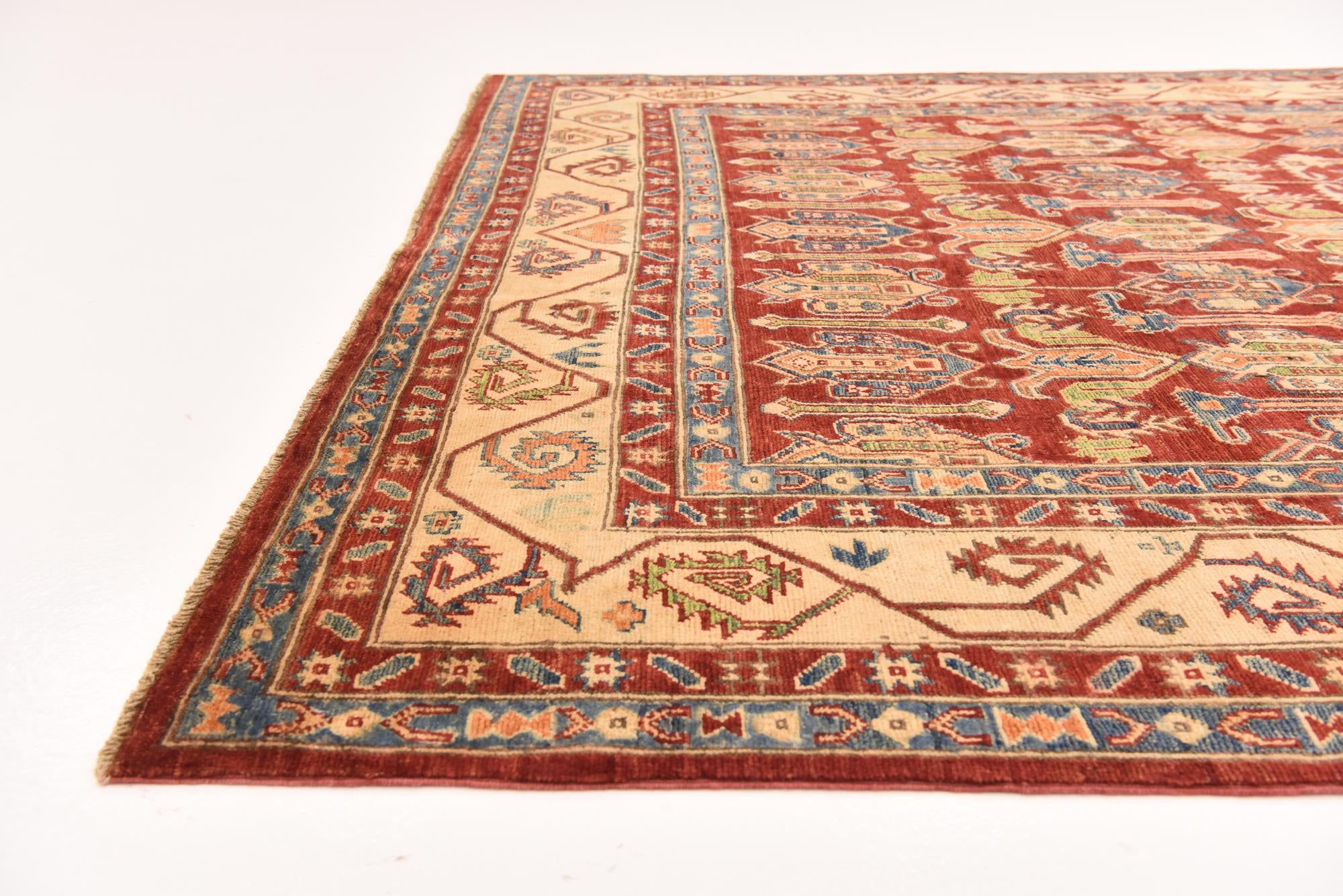 6' 8 x 9' 5 Hand Knotted Kazak Rug