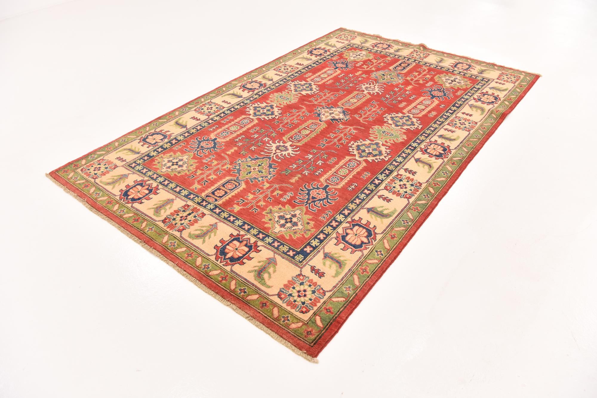 5' 6 x 8' 10 Hand Knotted Kazak Rug