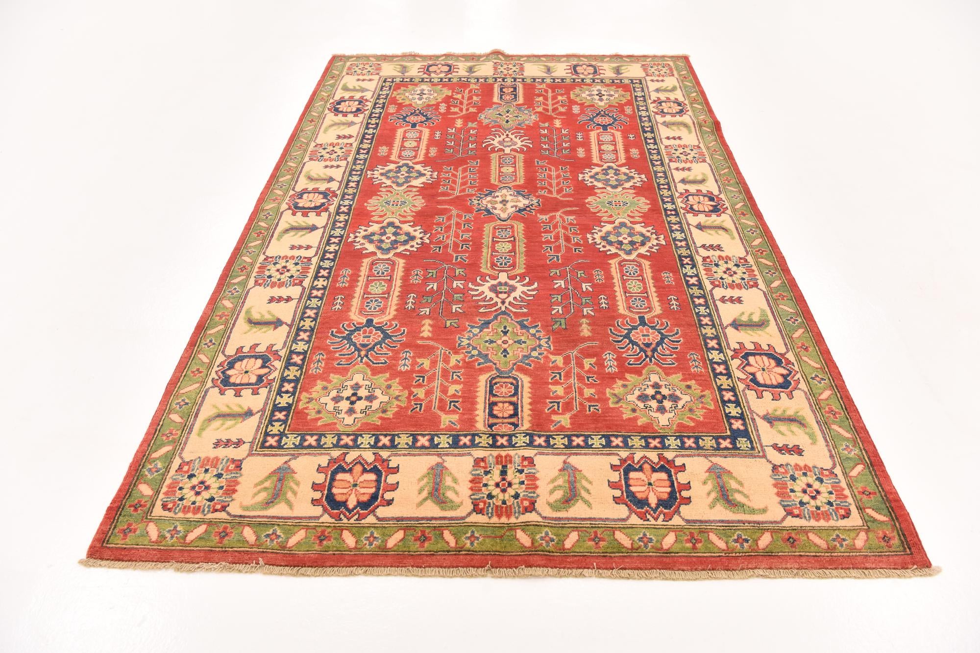 5' 6 x 8' 10 Hand Knotted Kazak Rug