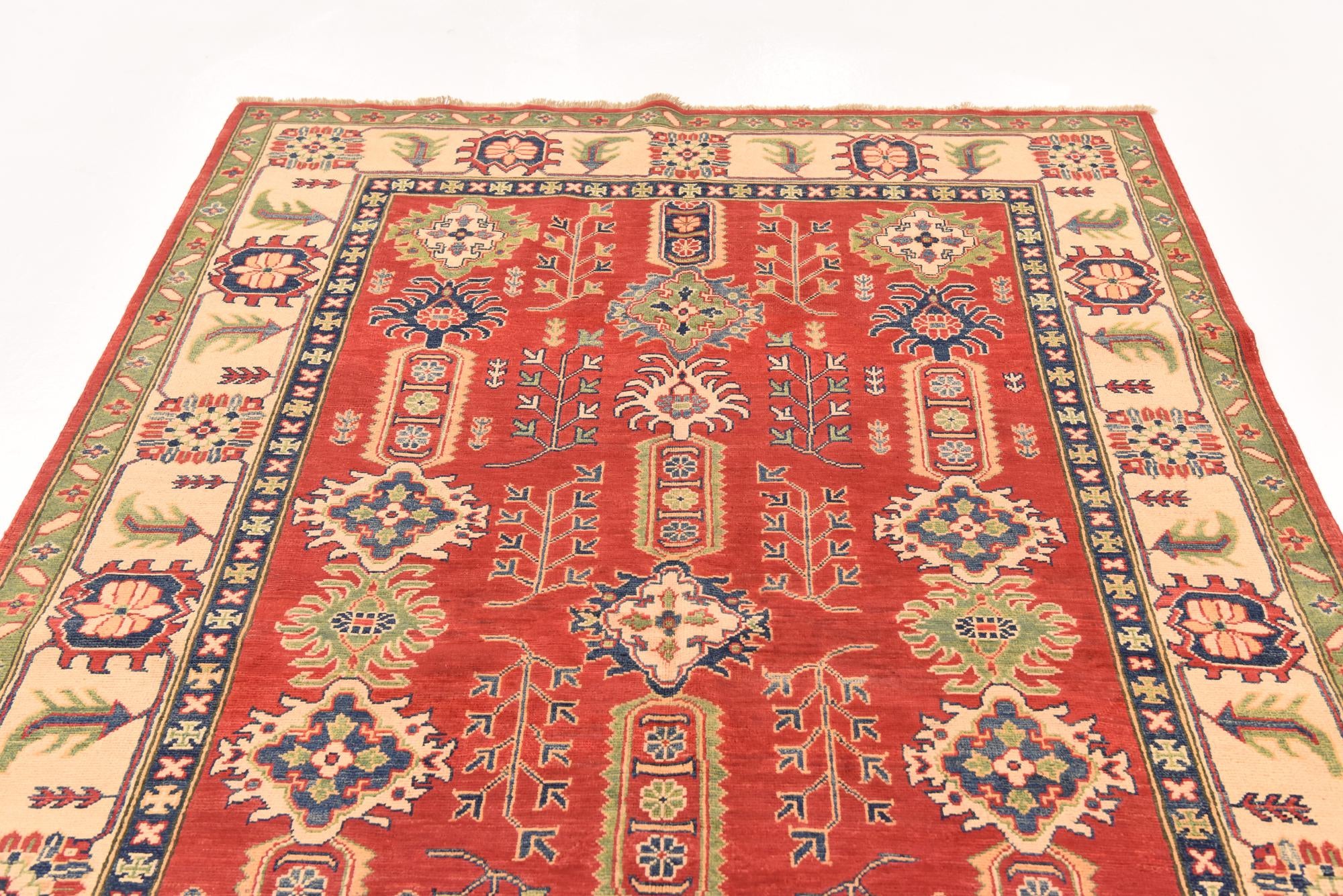 5' 6 x 8' 10 Hand Knotted Kazak Rug