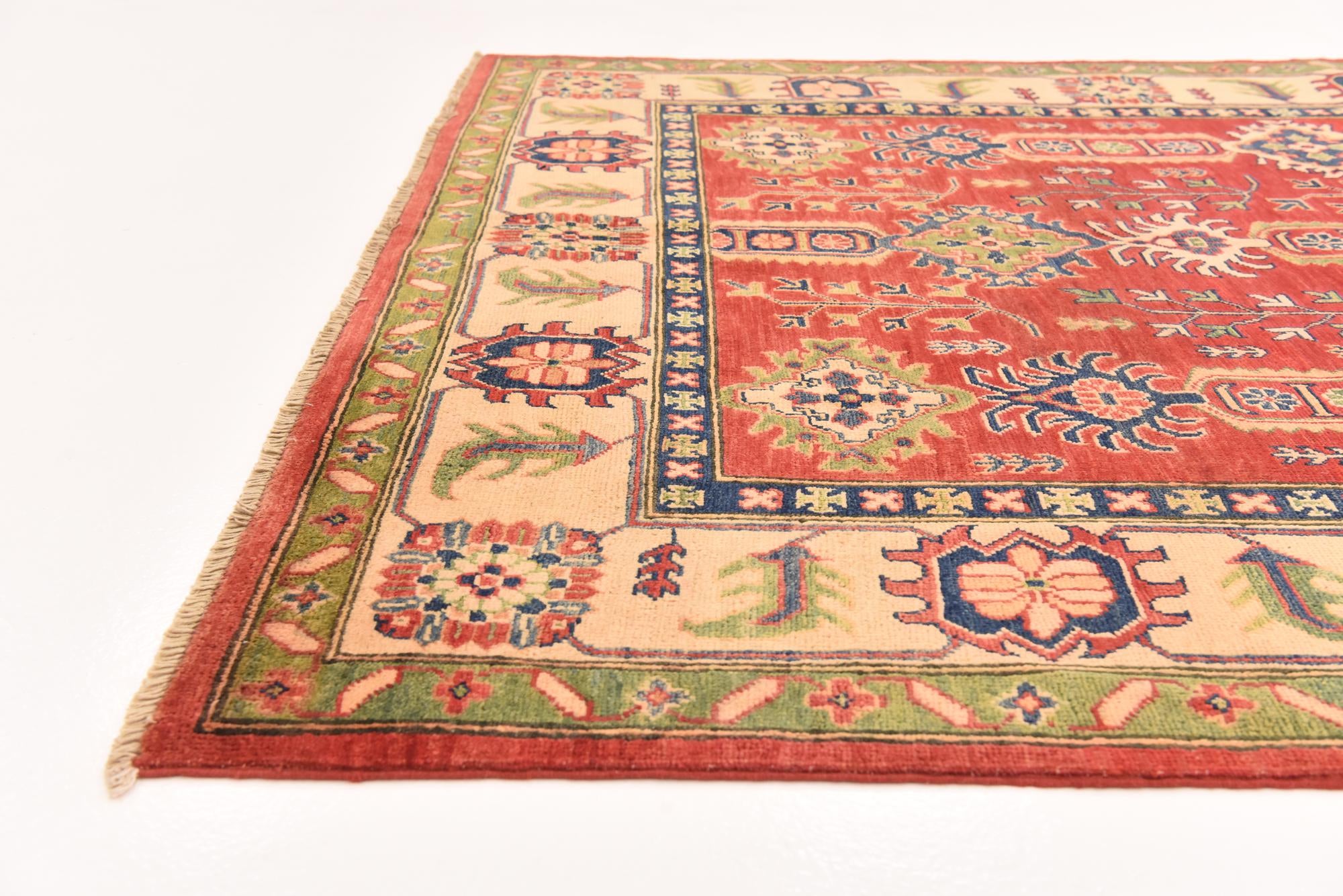 5' 6 x 8' 10 Hand Knotted Kazak Rug