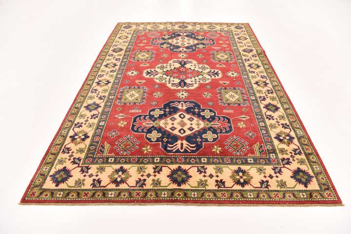 6' 1 x 9' 1 Hand Knotted Kazak Rug