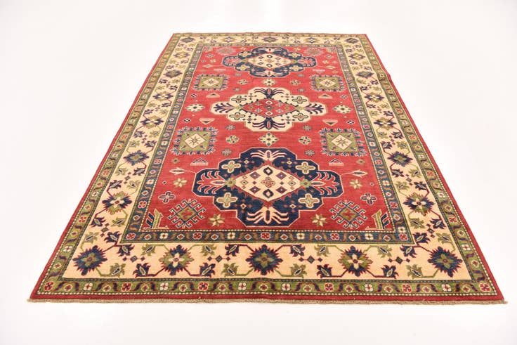 Detail image of 6' 1 x 9' 1 Hand Knotted Kazak Rug