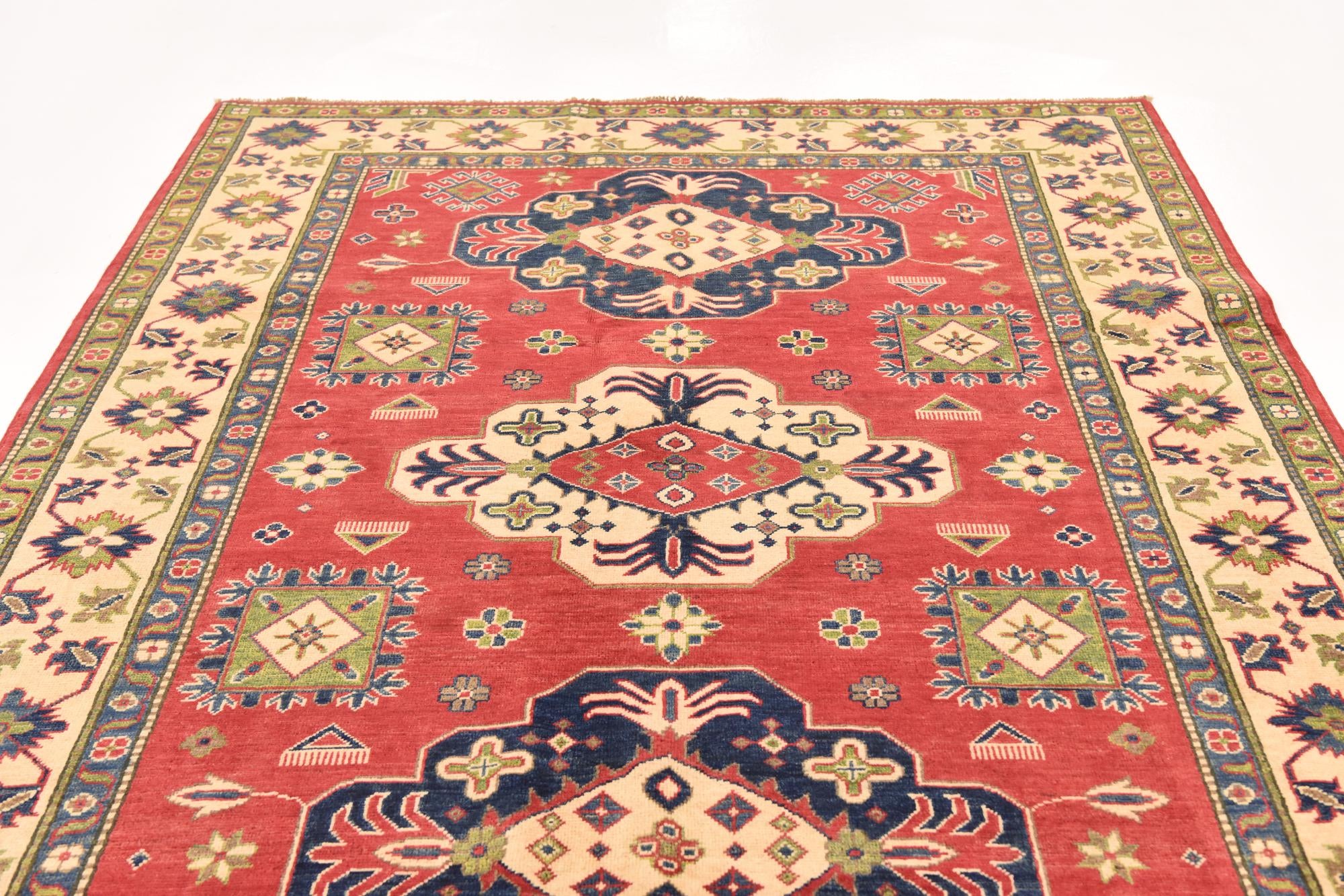 6' 1 x 9' 1 Hand Knotted Kazak Rug
