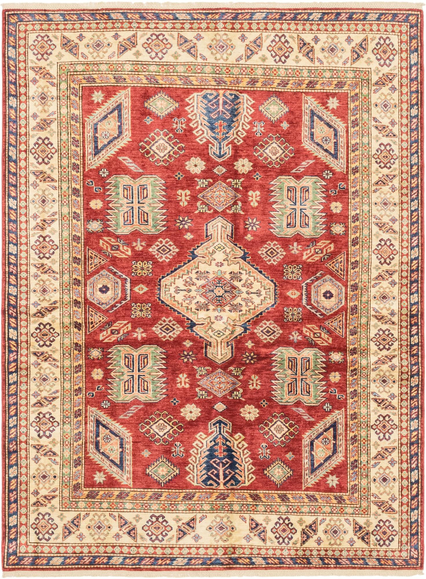 5' 7 x 7' 9 Hand Knotted Kazak Oriental Rug