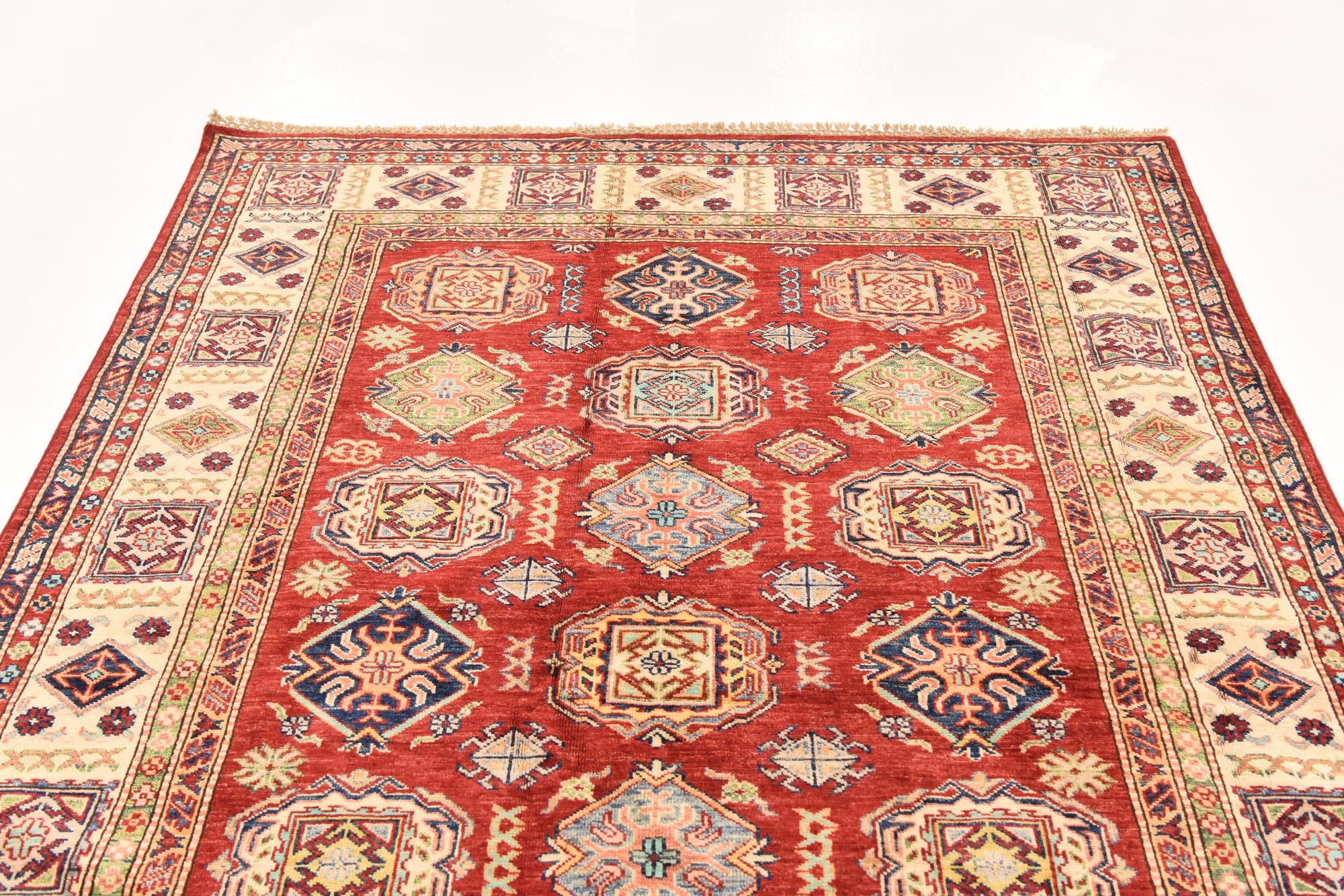 5' 7 x 8' 1 Hand Knotted Kazak Oriental Rug