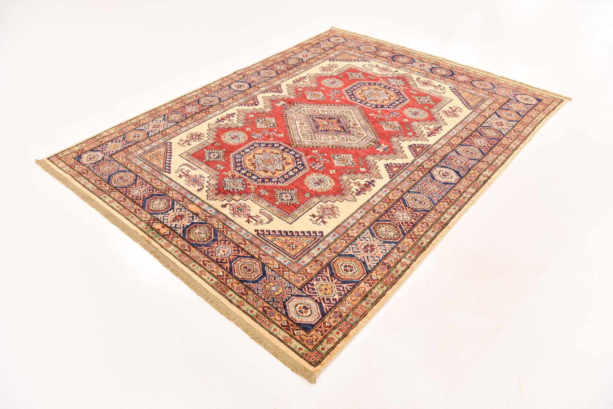 5' 10 x 7' 8 Hand Knotted Kazak Oriental Rug