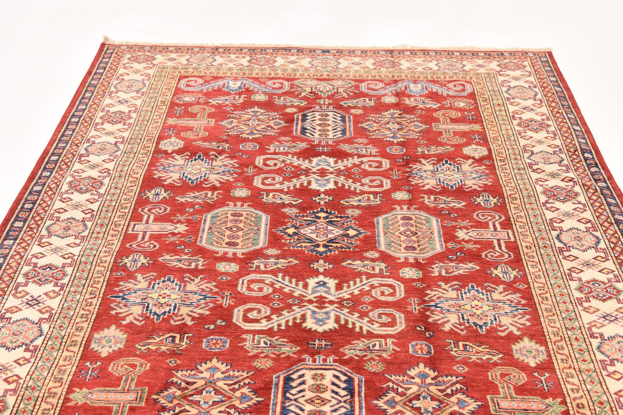170cm x 240cm anudado a mano Kazak Alfombra Oriental
