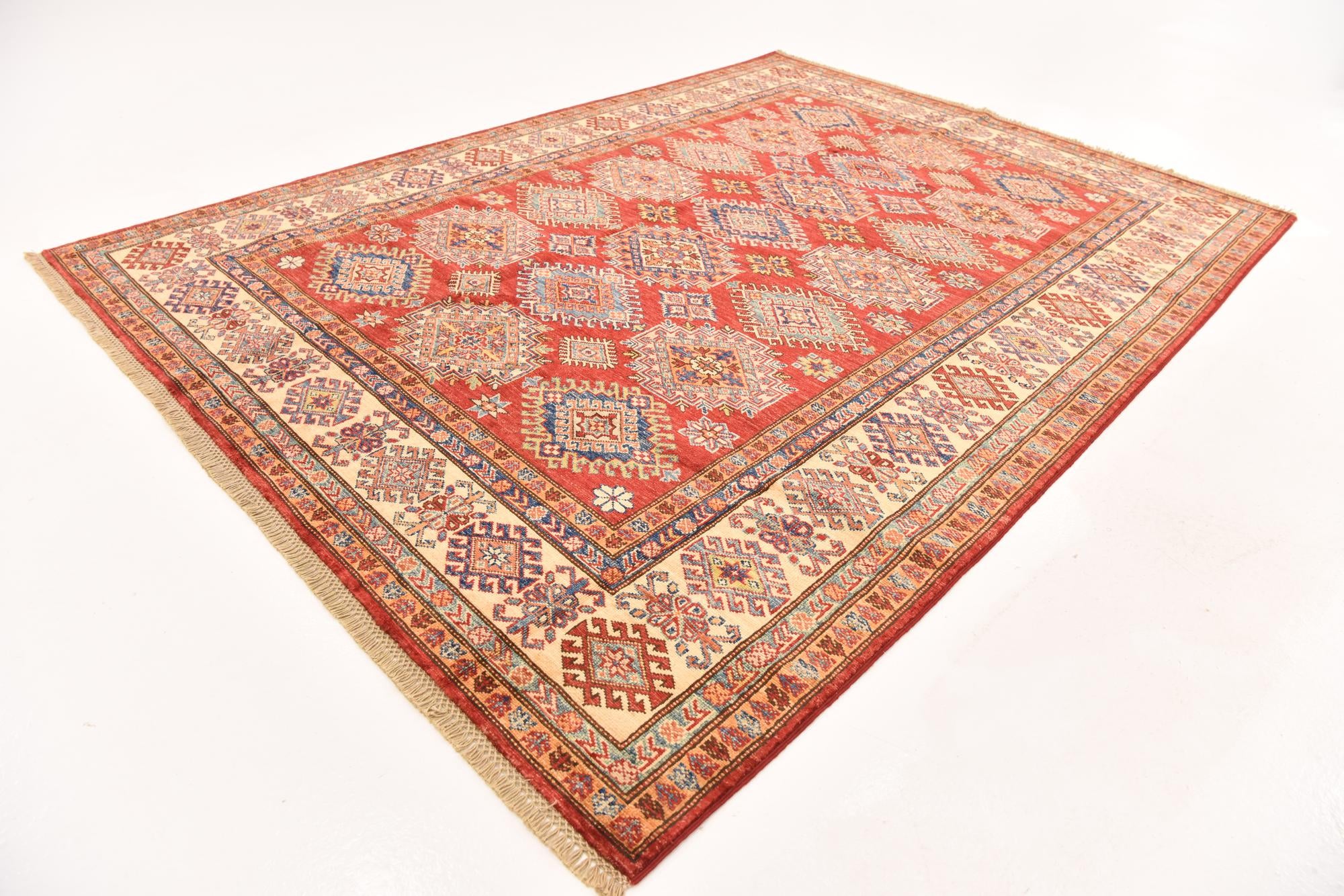 6' x 8' 3 Hand Knotted Kazak Oriental Rug