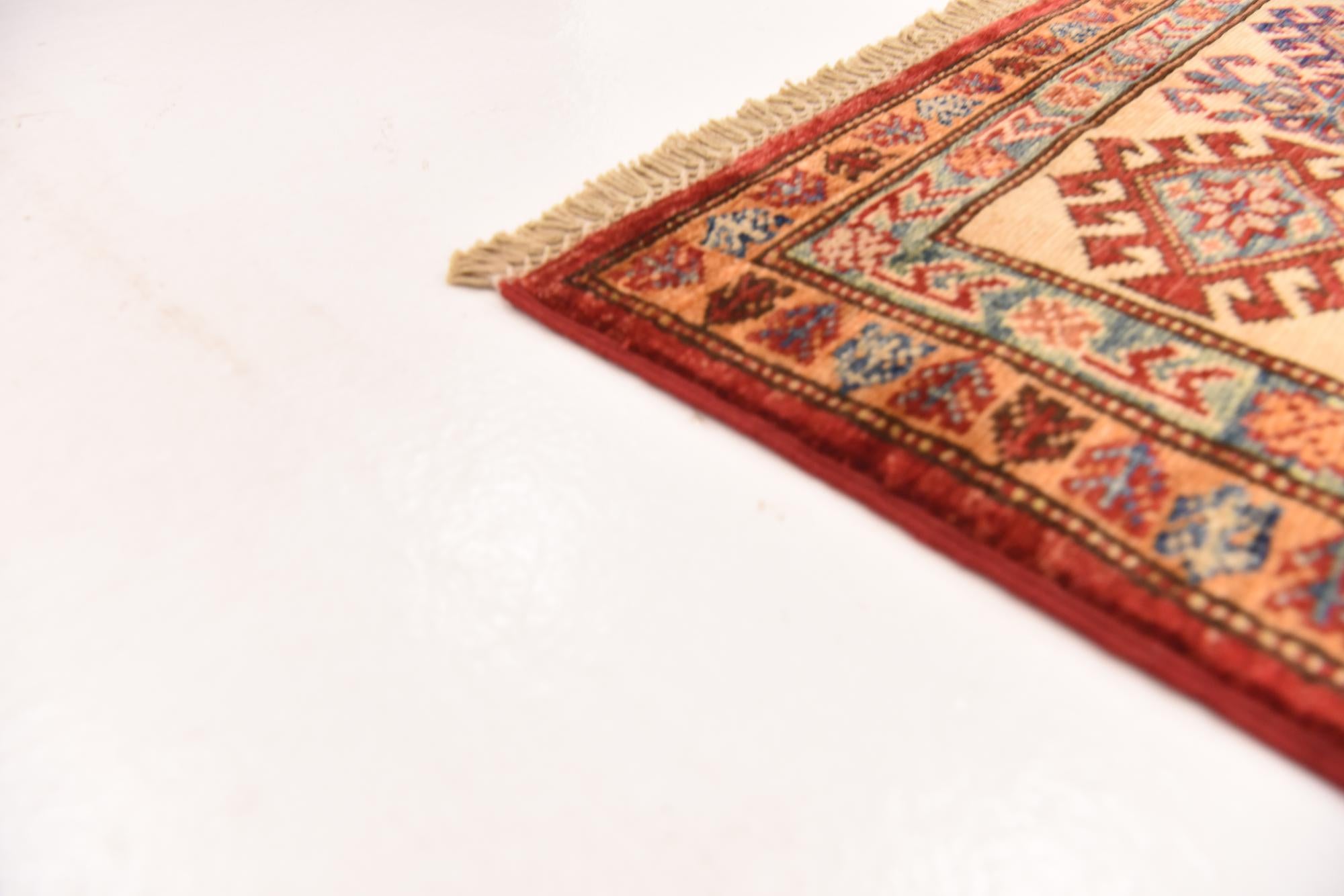 6' x 8' 3 Hand Knotted Kazak Oriental Rug