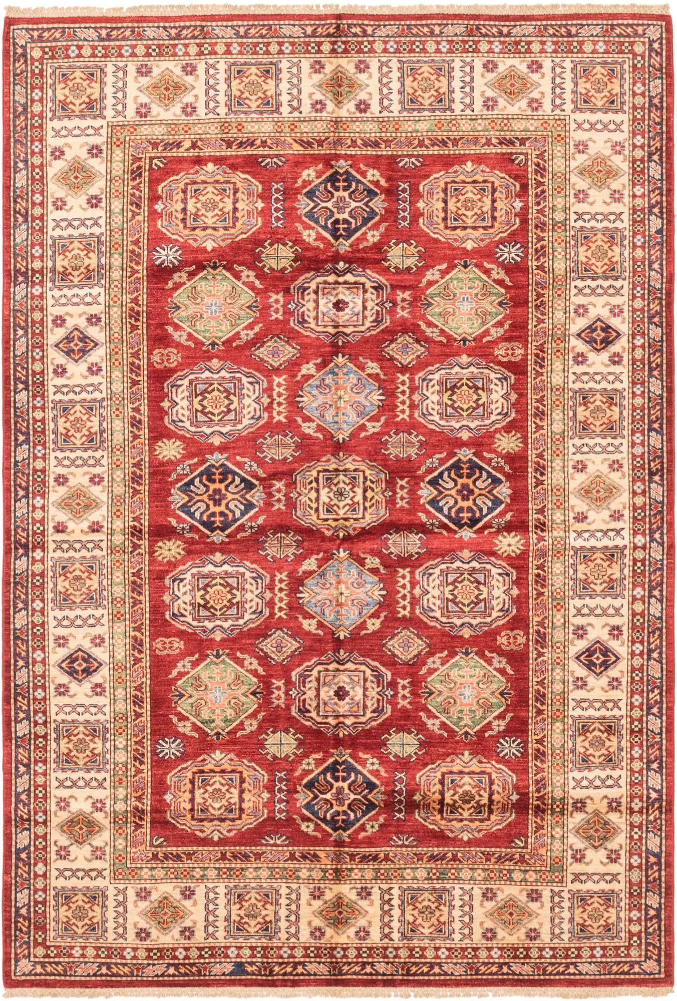5' 6 x 8' Hand Knotted Kazak Oriental Rug