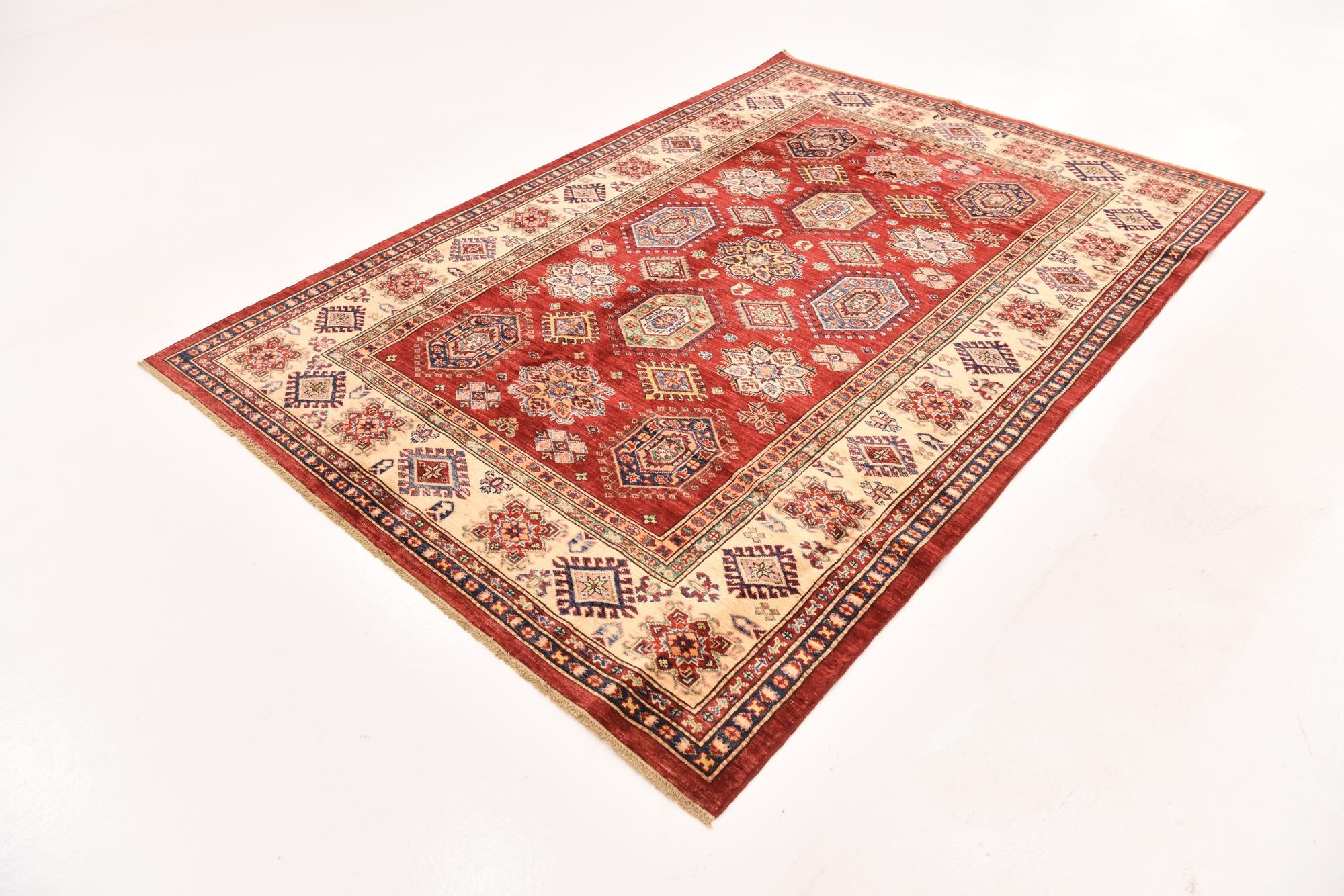 5' 9 x 8' 2 Hand Knotted Kazak Oriental Rug