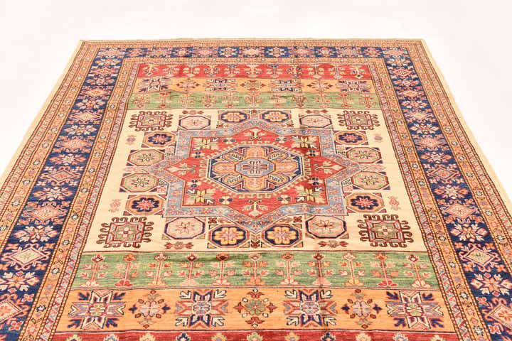 180cm x 245cm anudado a mano Kazak Alfombra Oriental