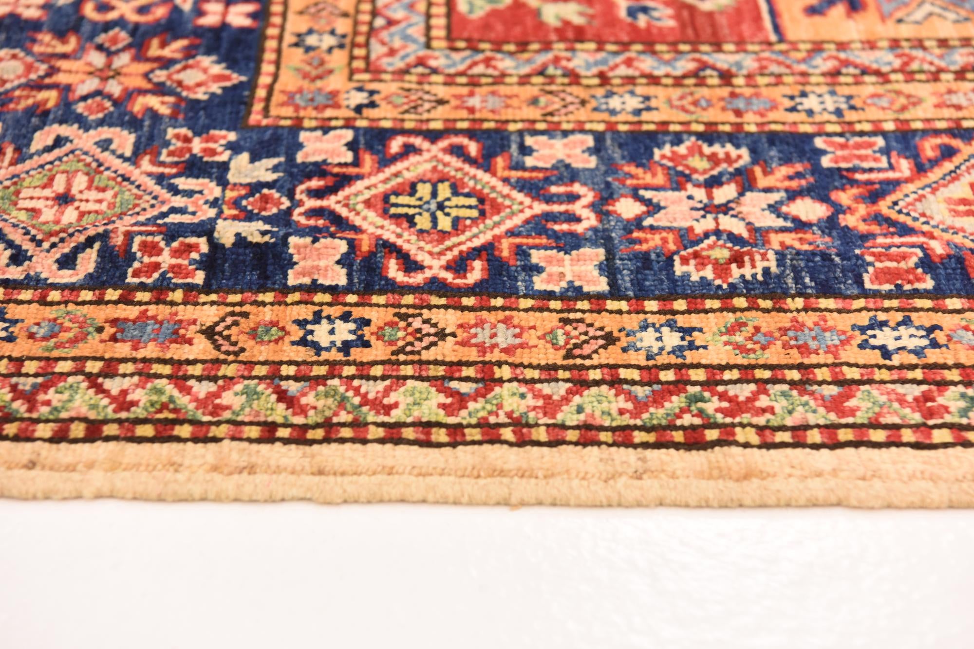 180cm x 245cm anudado a mano Kazak Alfombra Oriental