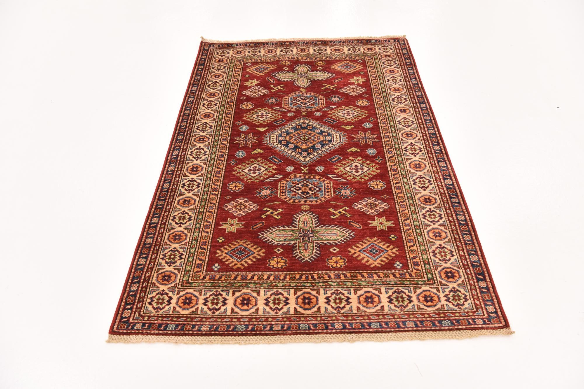 3' 10 x 6' Hand Knotted Kazak Oriental Rug