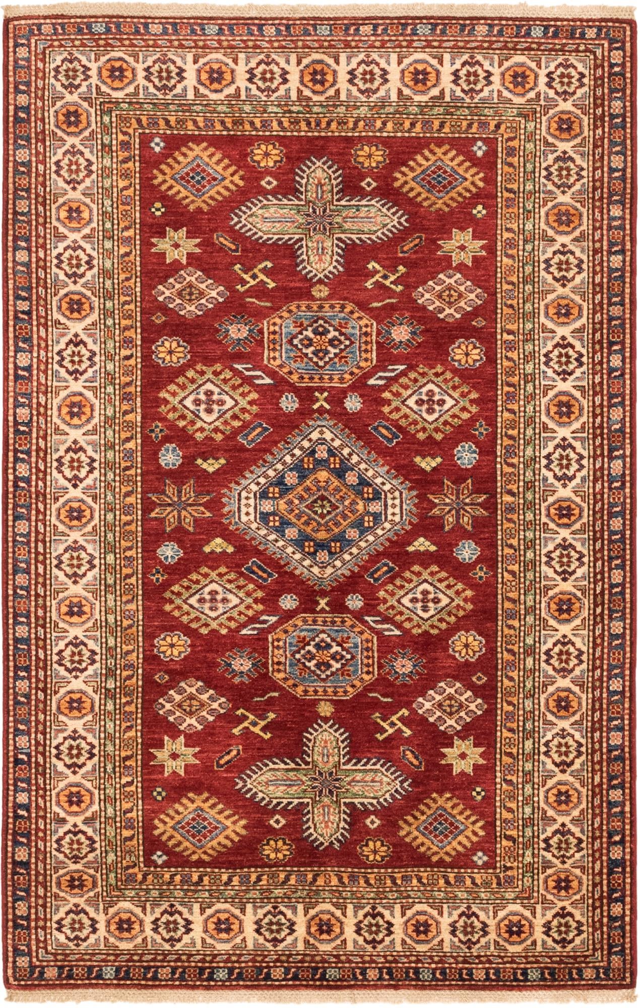 3' 10 x 6' Hand Knotted Kazak Oriental Rug