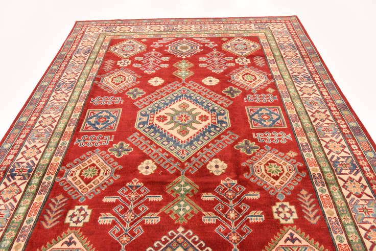 Detail image of 6' 6 x 9' 9 Hand Knotted Kazak Rug