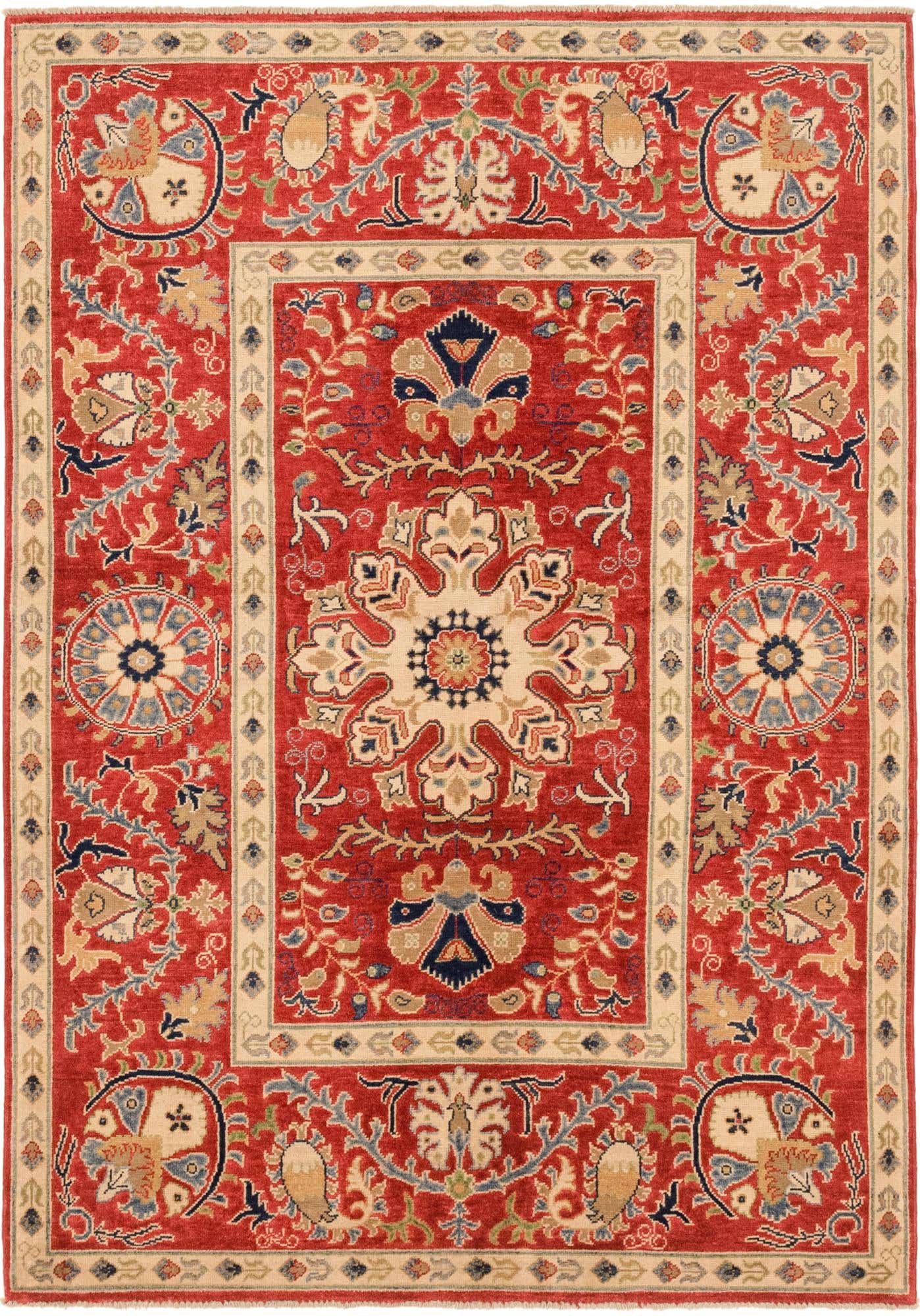 5' 2 x 7' 3 Hand Knotted Kazak Rug