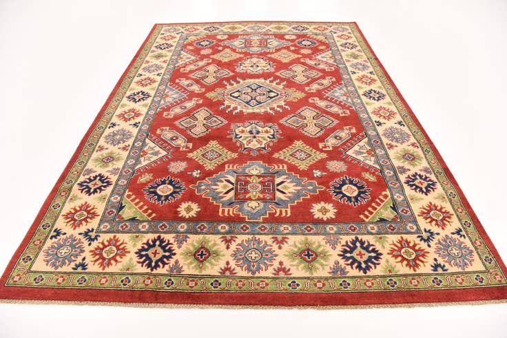 Detail image of 6' 7 x 9' 7 Hand Knotted Kazak Rug