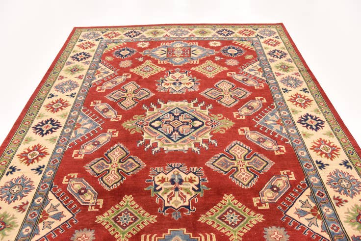 Detail image of 6' 7 x 9' 7 Hand Knotted Kazak Rug