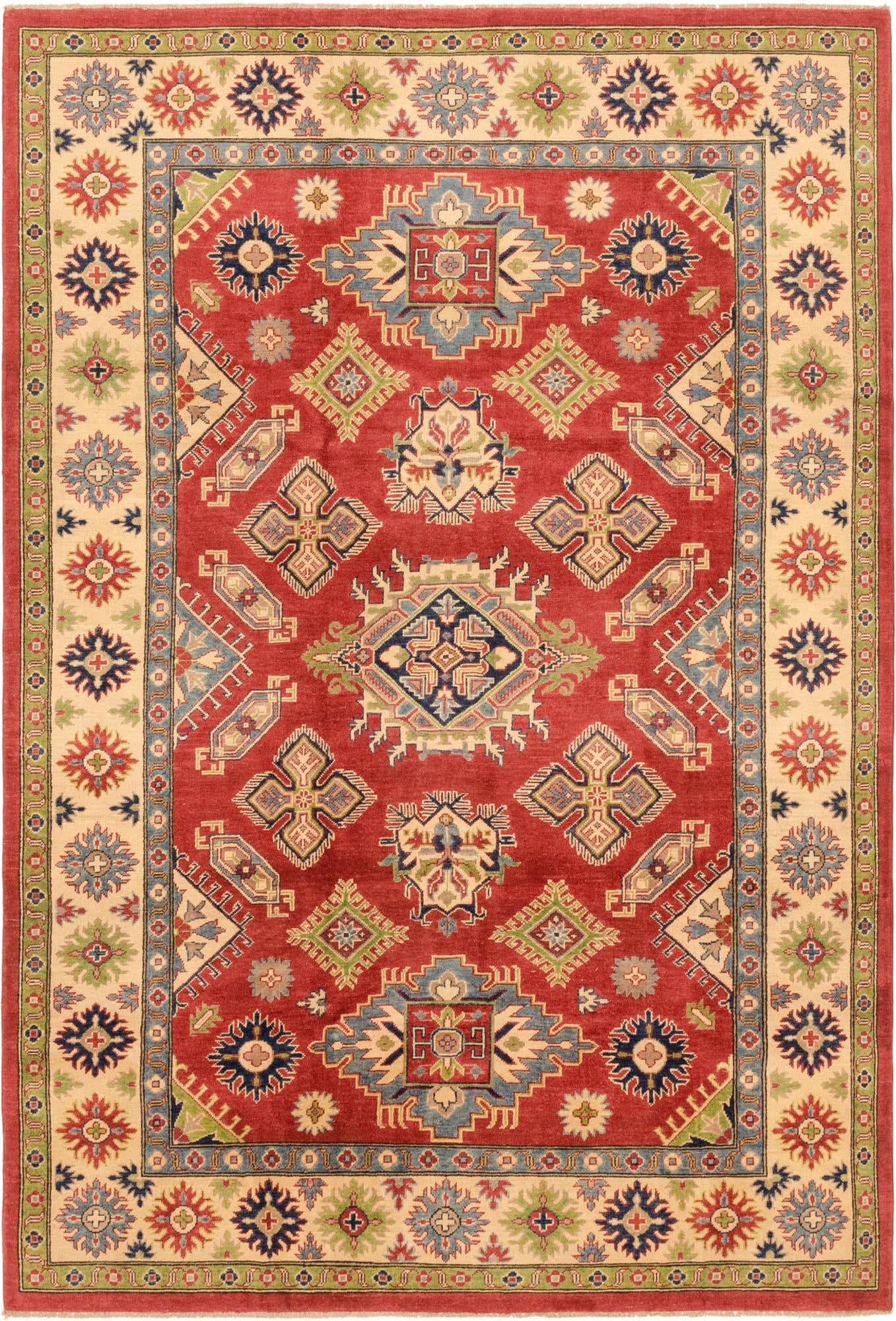 6' 7 x 9' 7 Hand Knotted Kazak Rug