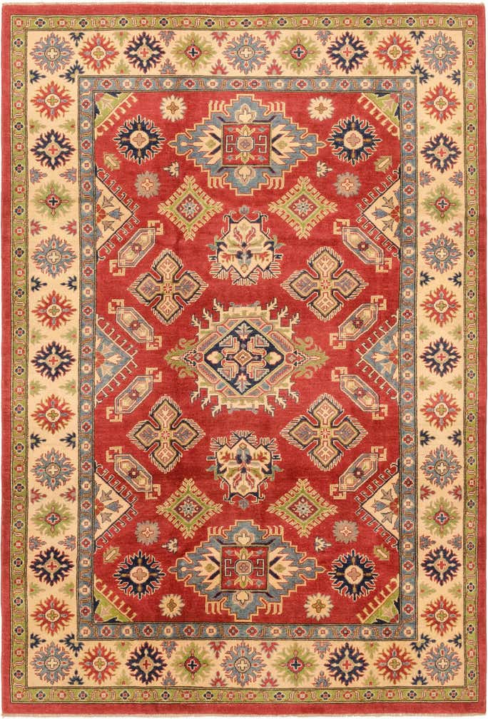 6' 7 x 9' 7 Hand Knotted Kazak Rug