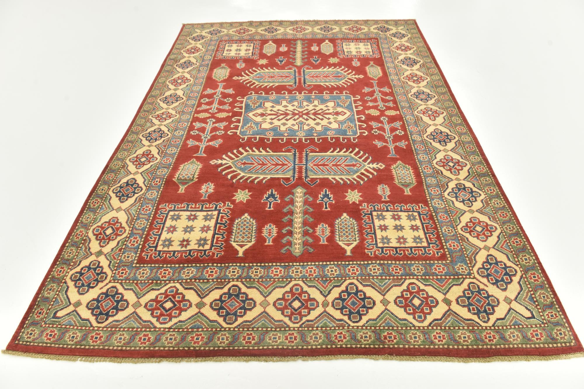 5' 10 x 8' 10 Hand Knotted Kazak Rug