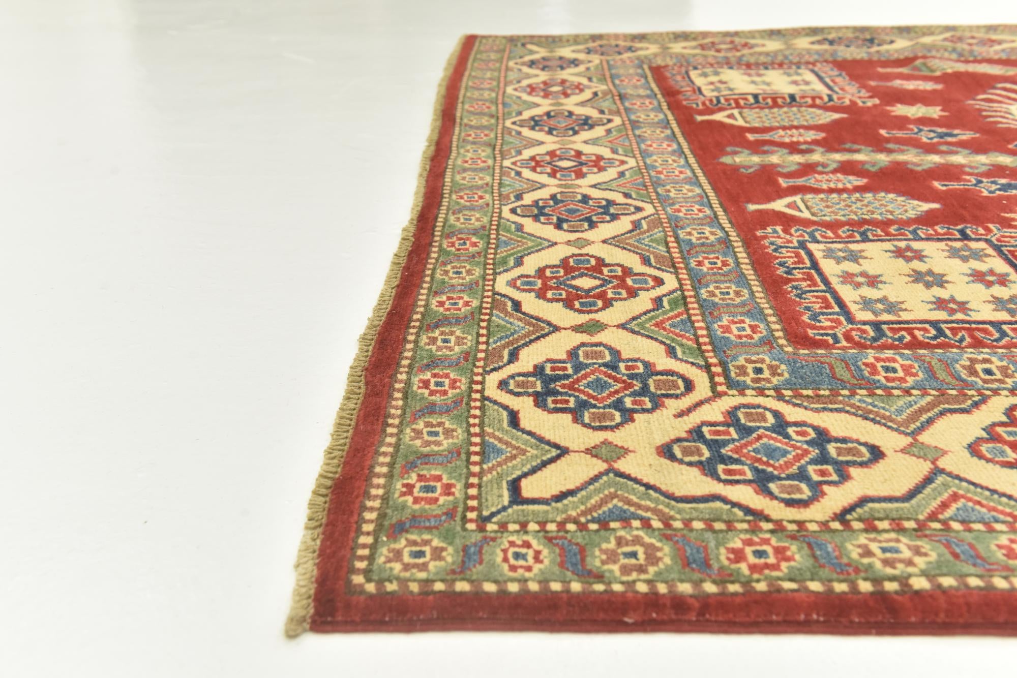 5' 10 x 8' 10 Hand Knotted Kazak Rug