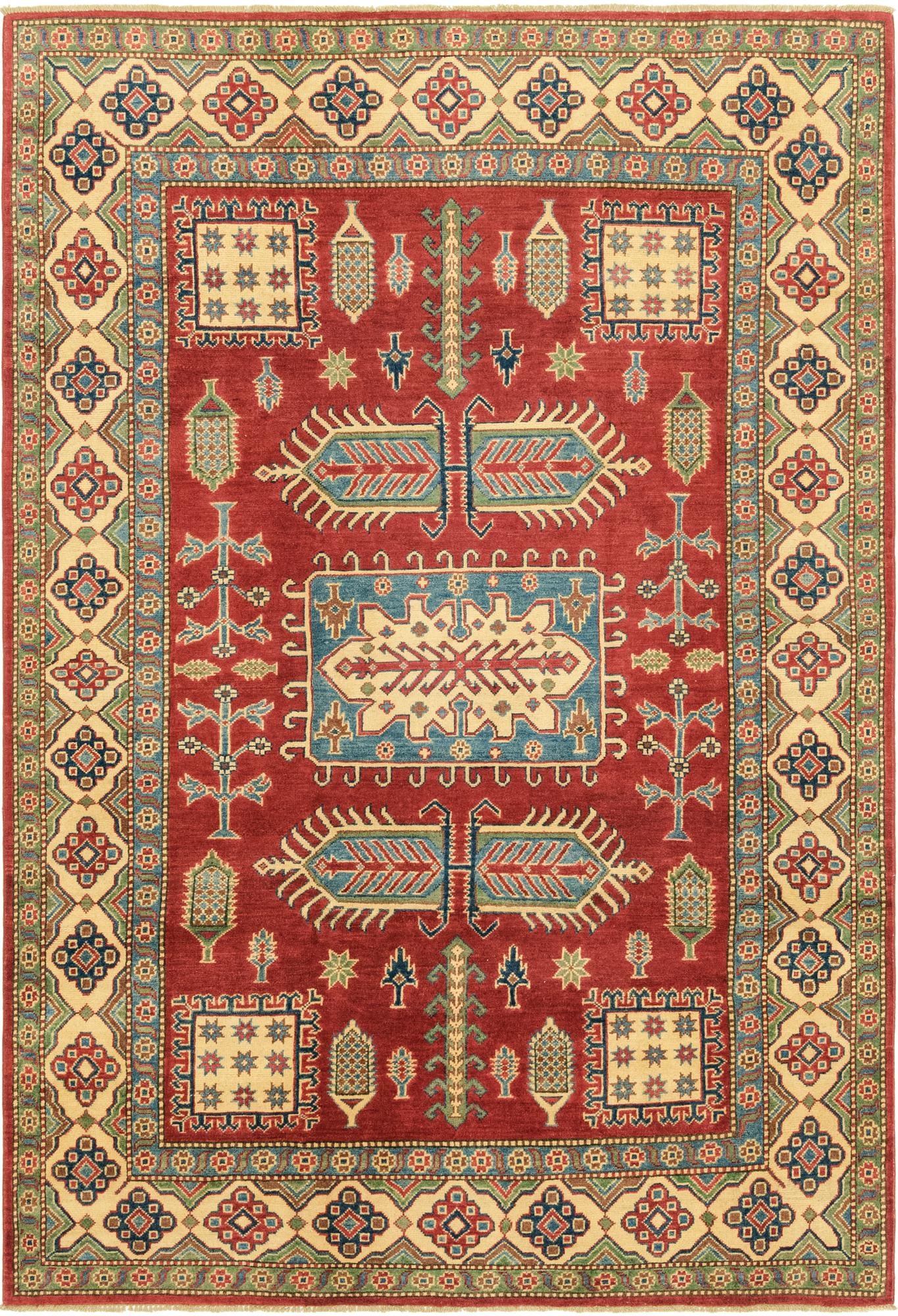 5' 10 x 8' 10 Hand Knotted Kazak Rug