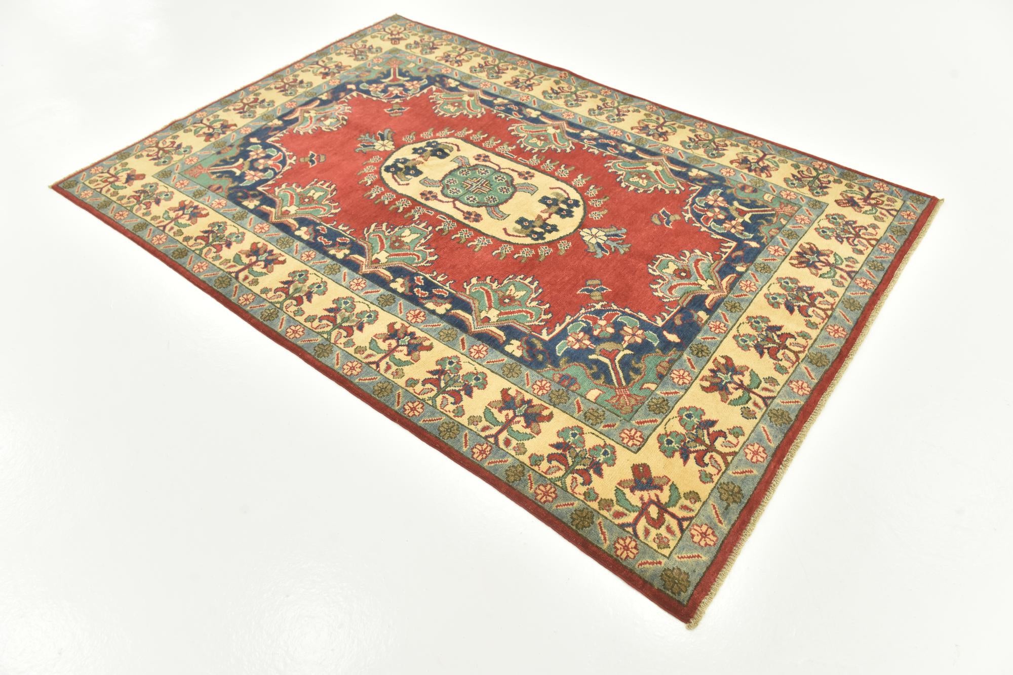 4' 10 x 7' 2 Hand Knotted Kazak Rug