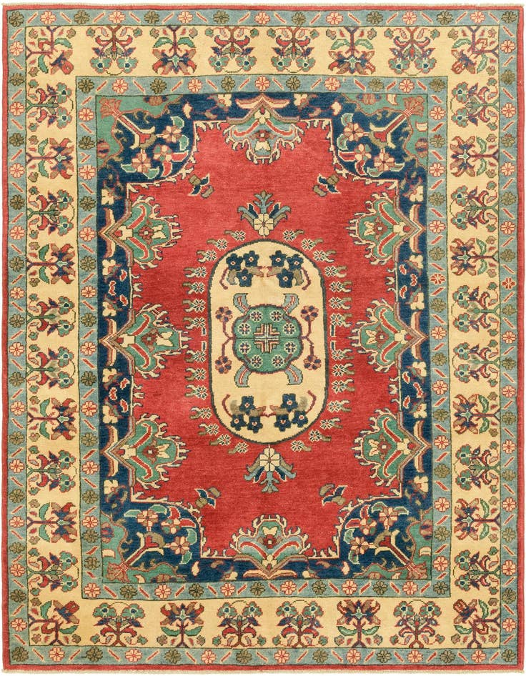 Detail image of 4' 10 x 7' 2 Hand Knotted Kazak Rug