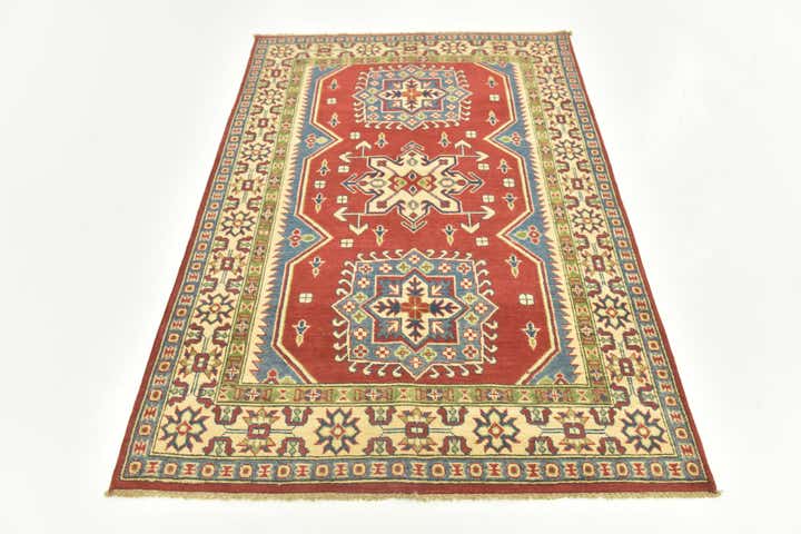 4' x 5' 9 Hand Knotted Kazak Rug