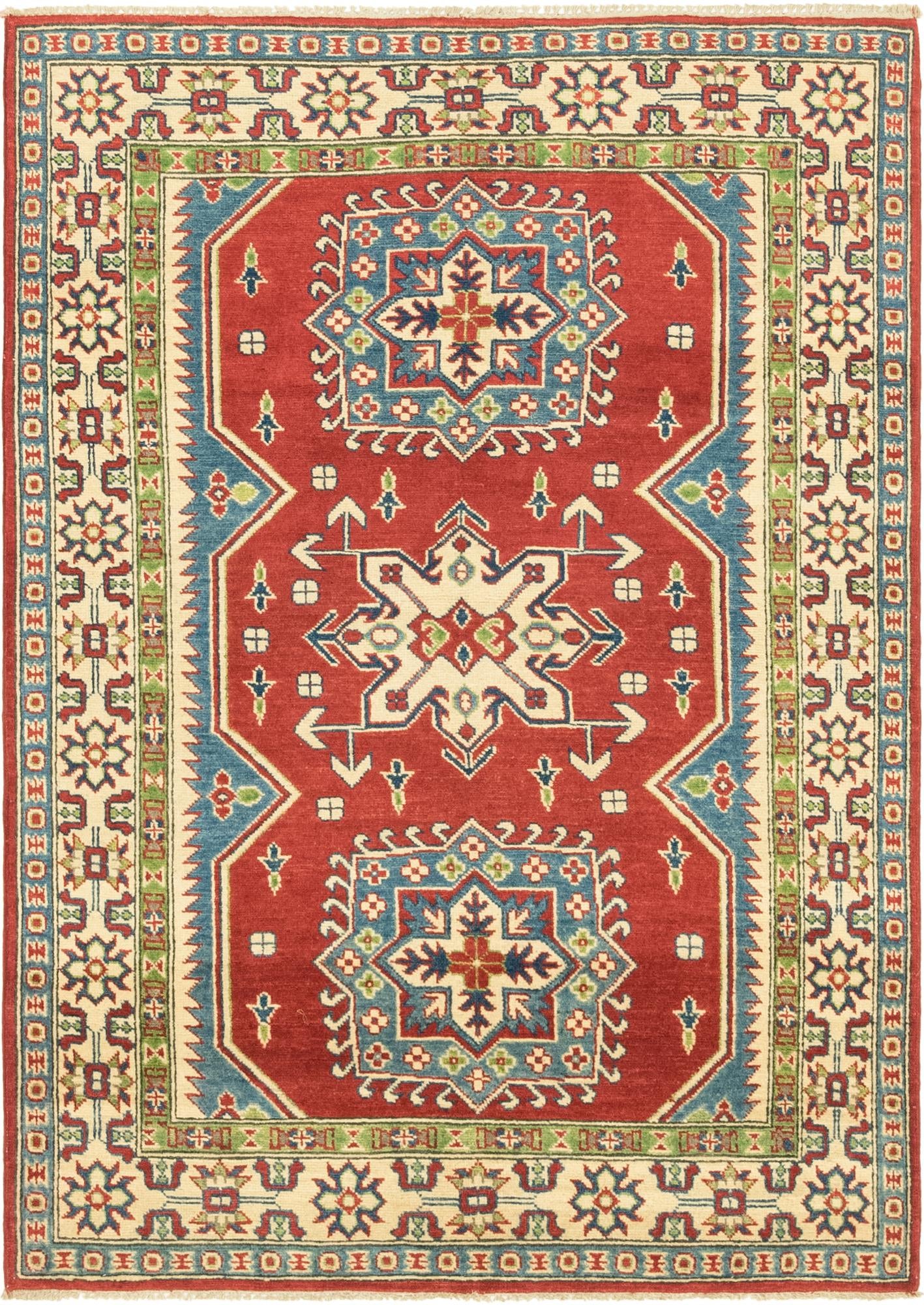 4' x 5' 9 Hand Knotted Kazak Rug