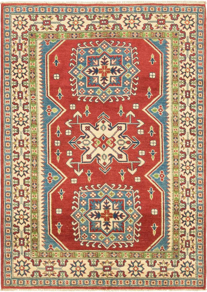 4' x 5' 9 Hand Knotted Kazak Rug