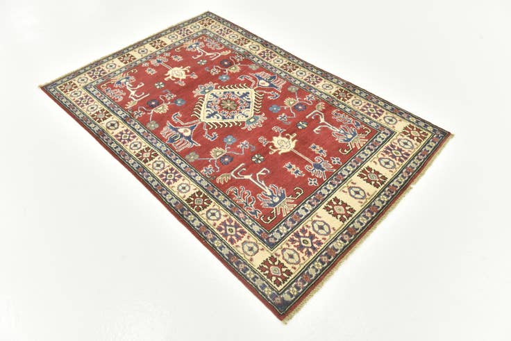 Detail image of 3' 10 x 5' 10 Hand Knotted Kazak Rug