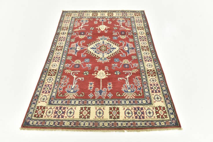 Detail image of 3' 10 x 5' 10 Hand Knotted Kazak Rug
