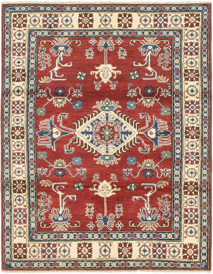 Detail image of 3' 10 x 5' 10 Hand Knotted Kazak Rug